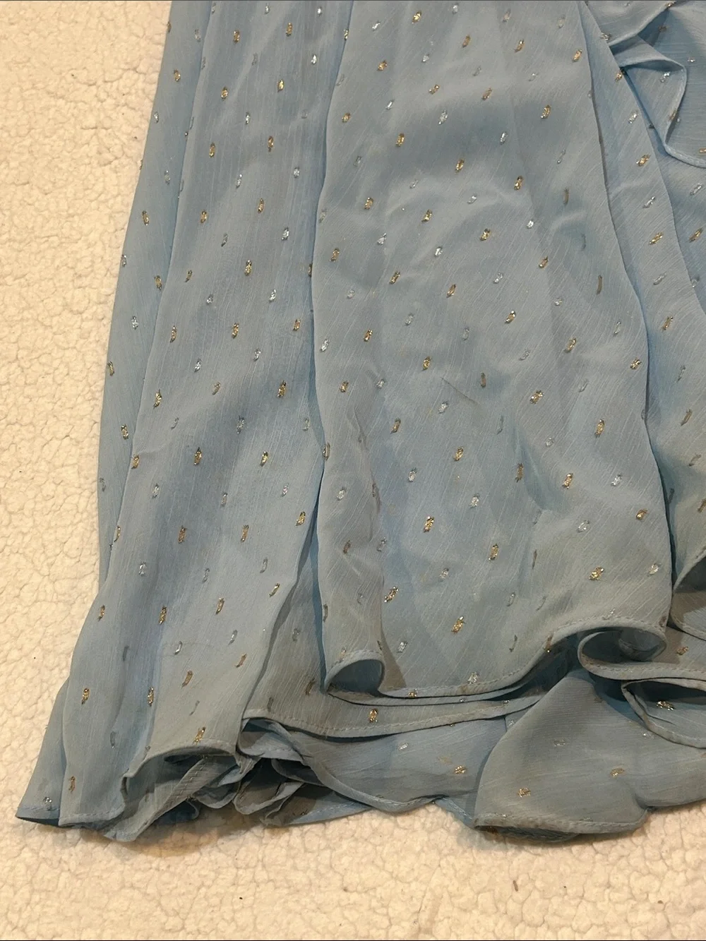 IEENA for Mac Duggal Chiffon Asymmetrical Ruched Gown Flutter Sleeves sz 4 Prom - Picture 13 of 17